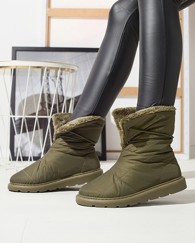 Tamsiai žalia moteriška avalynė a'la sniego batai Amirfu- Avalynė