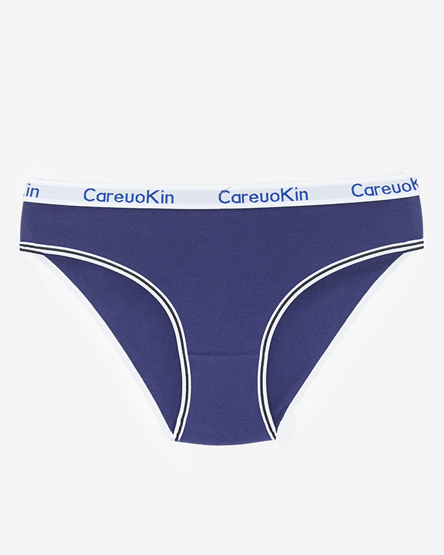 Tamsiai mėlynos medvilnės moteriškos kelnaitės - Apatiniai