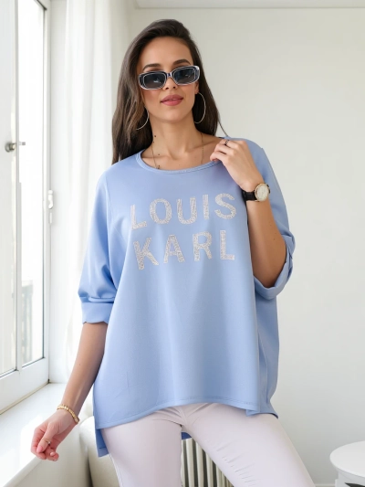 Женская блузка Royalfashion из вискозы с ринстоновой надписью