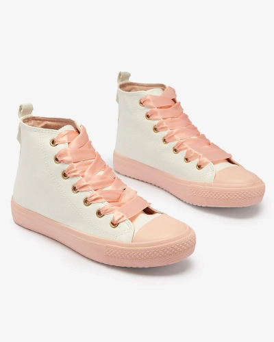 White-Pink Moteriški sportiniai bateliai Macako- Footwear
