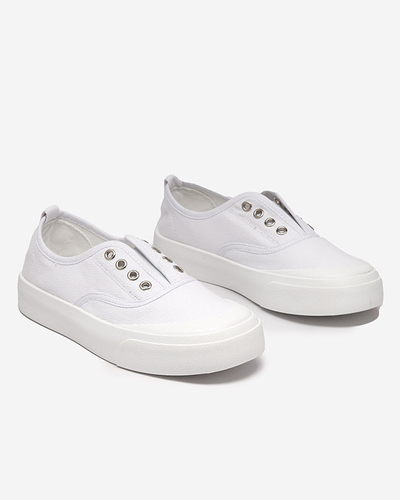 Женские белые кроссовки на толстой подошве Аскол-Обувь