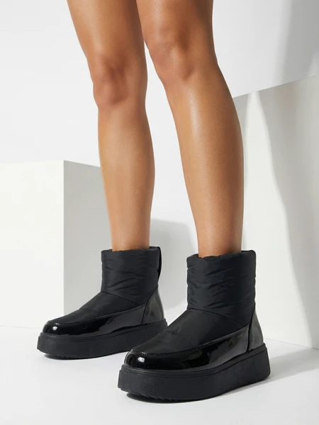 "Royalfashion" Juodi "Maderta" slip-on moteriški sniego batai