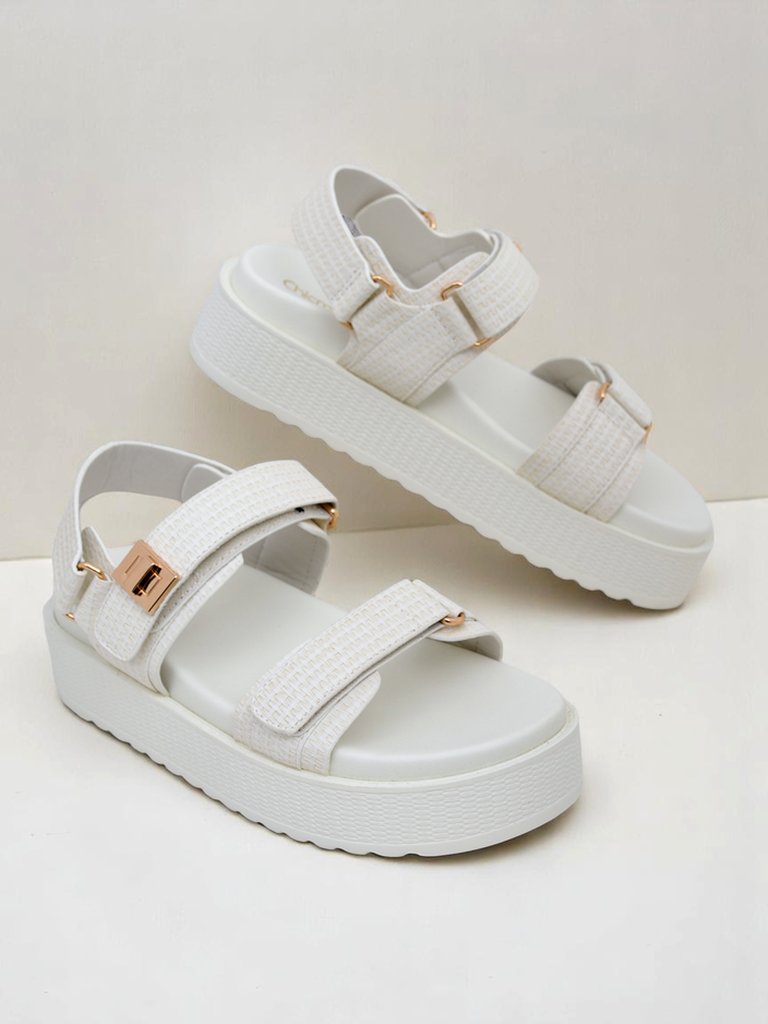 Royalfashion Kallisto – Белые женские сандалии на платформе, искусственная кожа