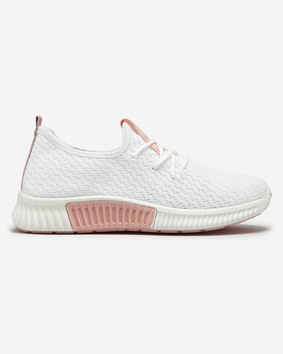 Белые женские спортивные туфли с розовыми вставками Kedeti - Обувь