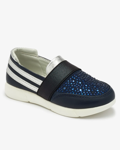OUTLET Royalfashion Navy-black детские кроссовки-слипоны Ciarala