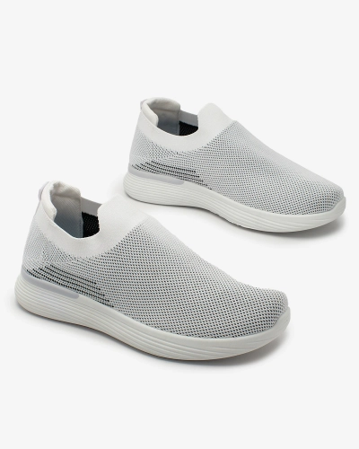 Royalfashion Белые мужские спортивные туфли-слипы Riticas