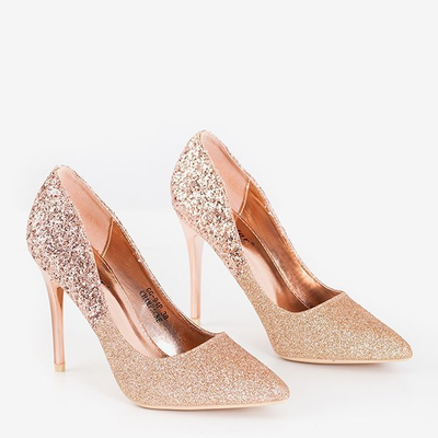 Розово-золотые туфли с мерцающим покрытием Florianna