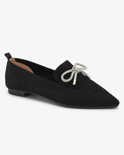 Royalfashion Черные женские балеринки из ткани Faqsa