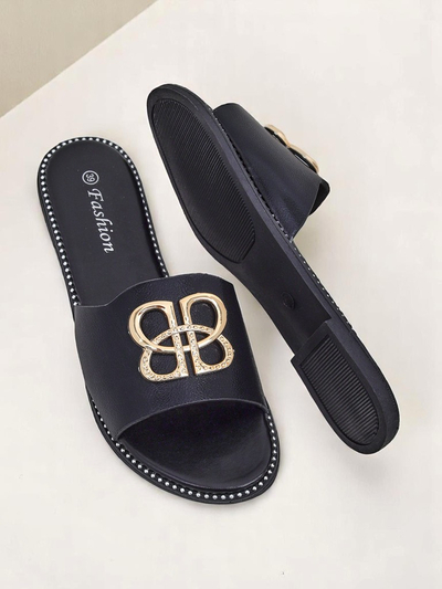 Royalfashion Женские шлепанцы на плоской подошве Aura Gold