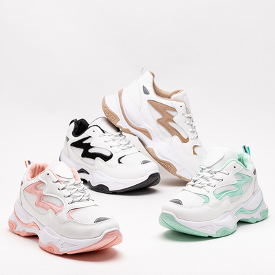 OUTLET Бело-зеленая женская спортивная обувь Krinosi кроссовки - Обувь