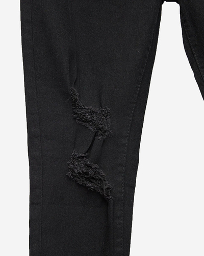 Черные рваные джинсы женские - Одежда