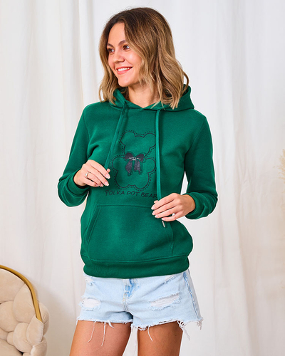 Royalfashion Темно-зеленая женская толстовка с плюшевым мишкой