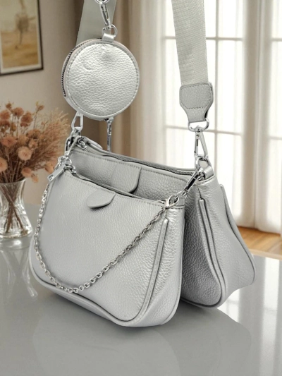 Aurelia Multi Silver – Женская сумка 3в1 из экокожи с круглым кошельком