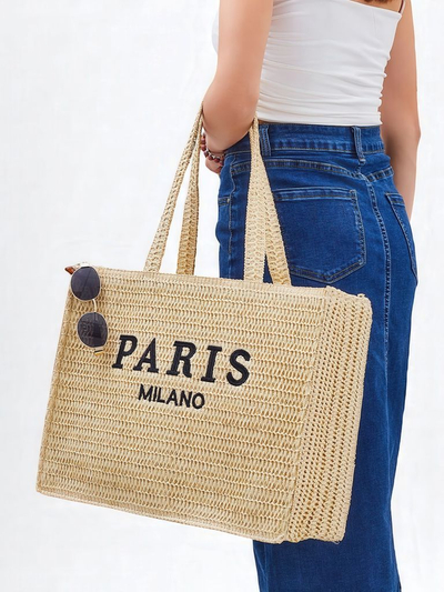 Royalfashion Большая женская соломенная сумка Paris Milano Large