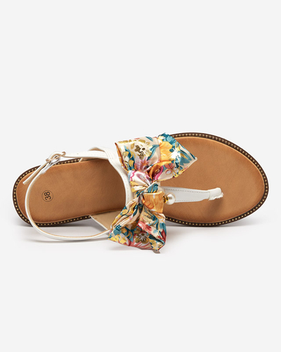 Босоножки женские белые с бантиком Hulub - Обувь