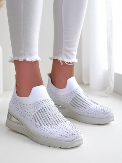 Royalfashion moteriški wedge sportbačiai be užsegimo su kristalais Qelavise