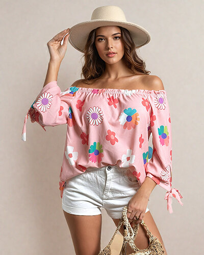 Royalfashion Женская блузка a'la Spanish floral blouse