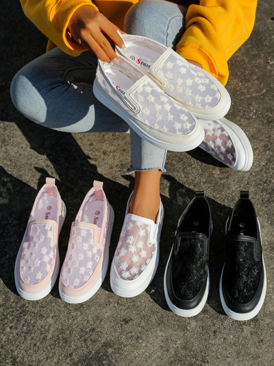 Мокасины Royalfashion для женщин из сетчатого материала с цветами Emzos