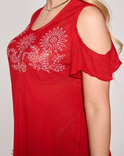 Красное женское пляжное платье-покрывало - Одежда
