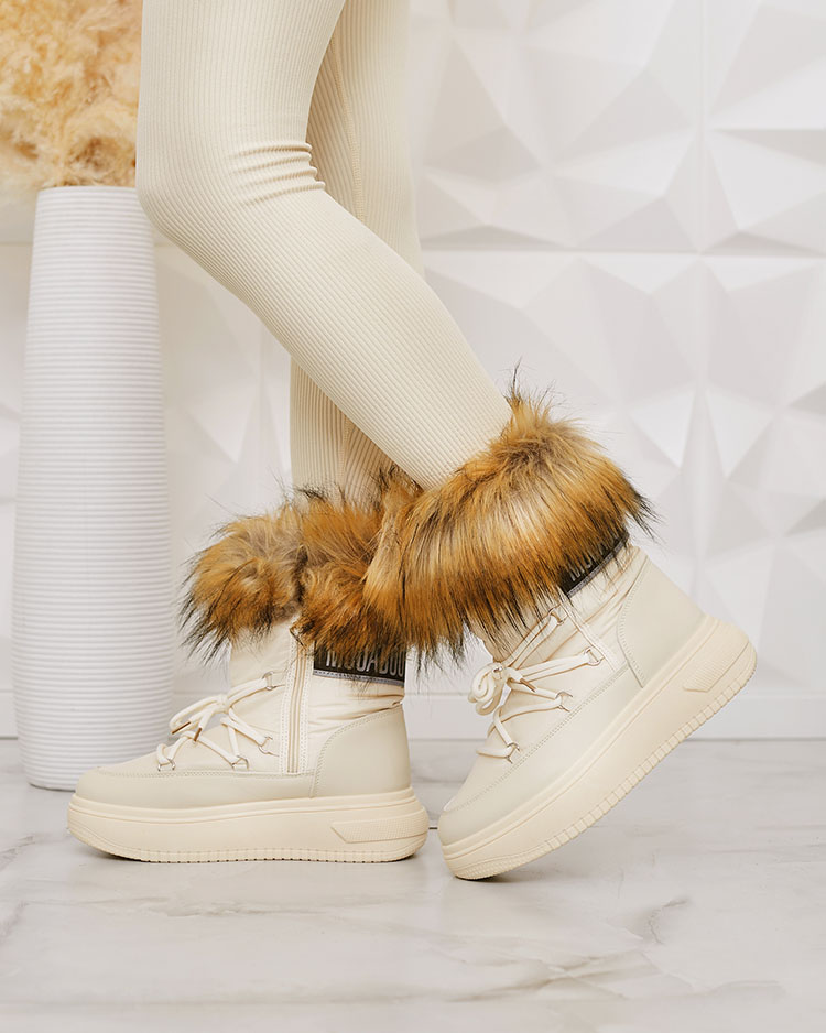 Royalfashion Бежевые сапоги-слипы a'la snow boots for women Gomillo