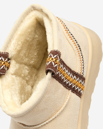 Royalfashion Женские короткие сапоги a'la snow boots с орнаментом Erititta
