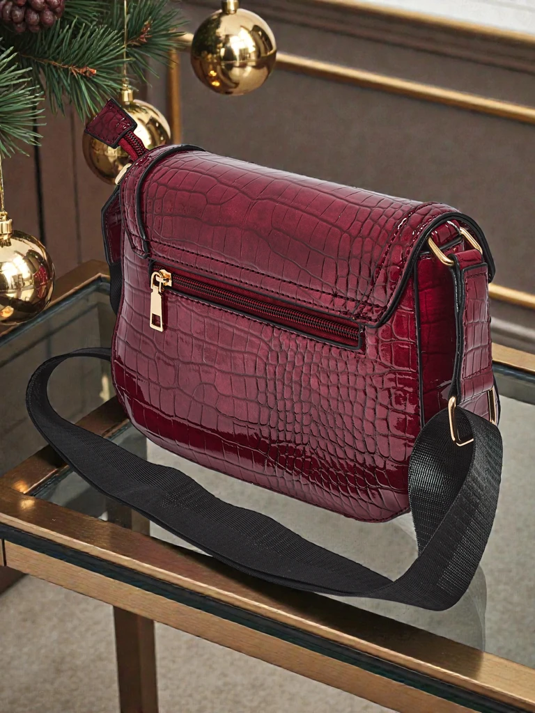 Moteriška rankinė „Aurora“ bordo spalvos, ekologiška, odinė, elegantiška