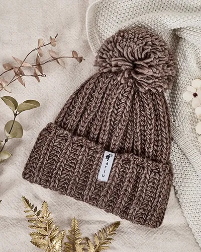 Karališkosios mados Moteriškas megztinis skrybėlės su papūku