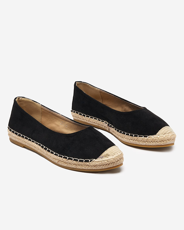 Moteriškos juodos eko-zomšos espadrilės Silina- Batai