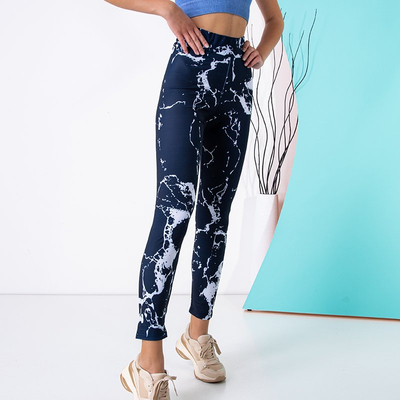 Темно-синие женские леггинсы с принтом PLUS SIZE