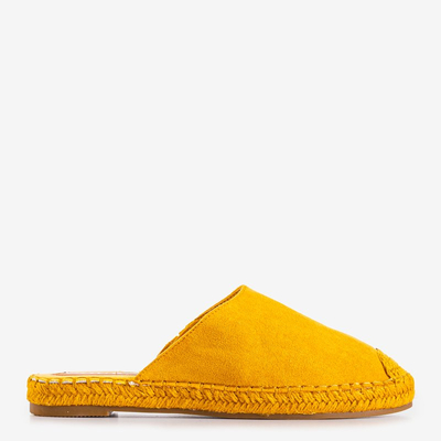 Geltonos moteriškos šlepetės a'la espadrilles Toshiko - Batai