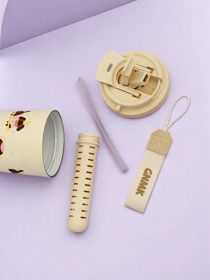 Royalfashion Термокружка с корзиной, трубочкой и носиком Happy Dog