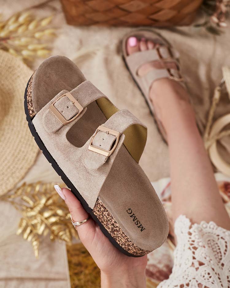 Royalfashion Moteriškos šlepetės su sagtimis Foumy