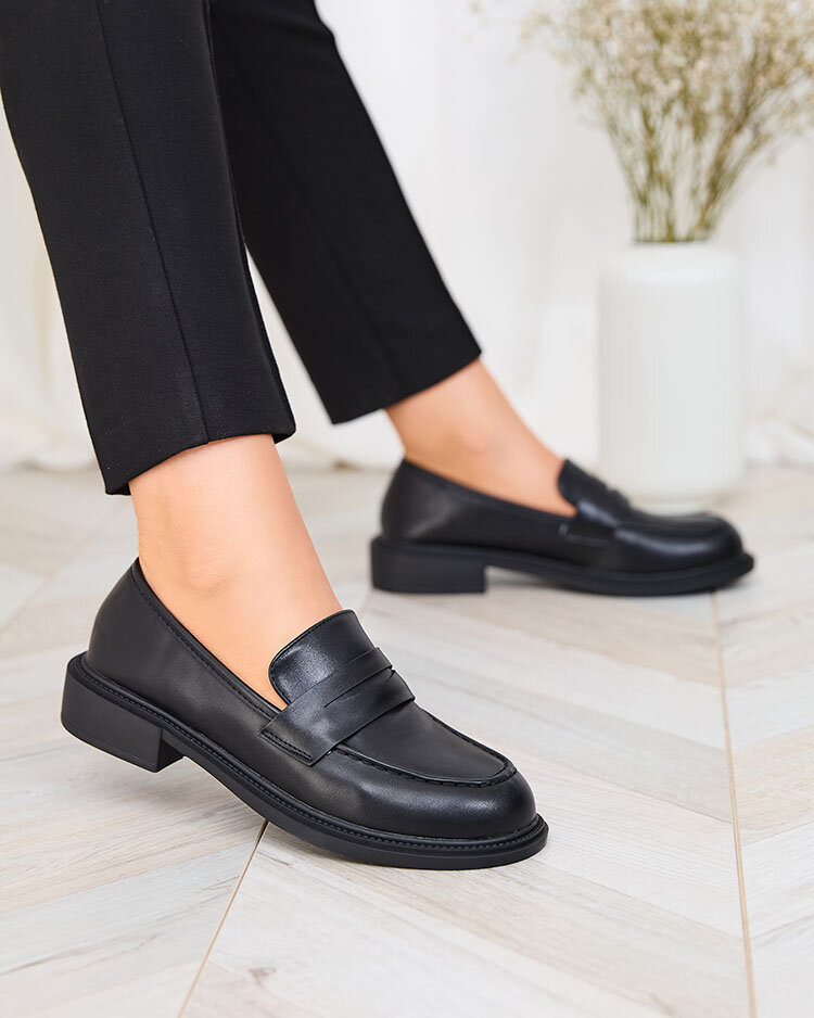 Royalfashion Классические женские черные мокасины Ojeri