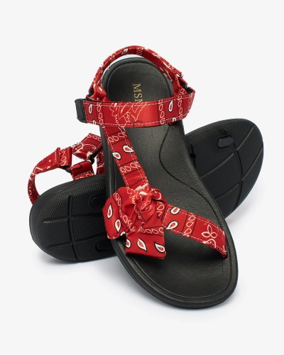 Royalfashion Raudoni moteriški sandalai su lankeliu Oyall