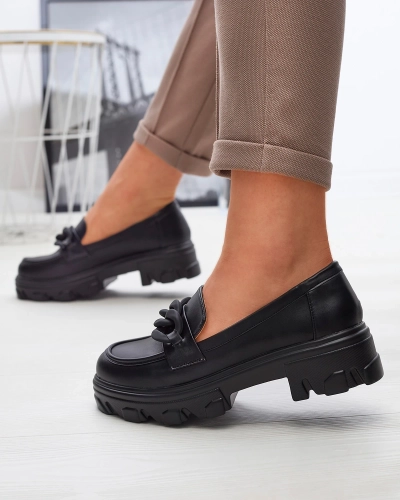 Женские мокасины черного цвета Aromg- Footwear