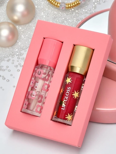 2-in-1 Glitter and Clear Lip Gloss Lady Bug - Straight Fire!