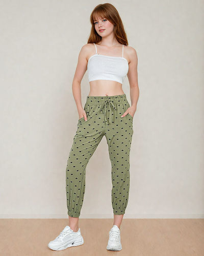 Royalfashion Женские брюки из ткани с сердечками