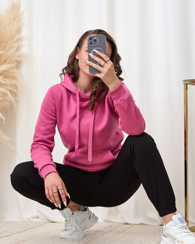 Royalfashion Темно-розовая женская толстовка без молнии