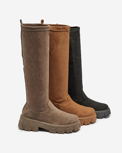 Женские верблюжьи сапоги-слипы до колена Nedara - Обувь