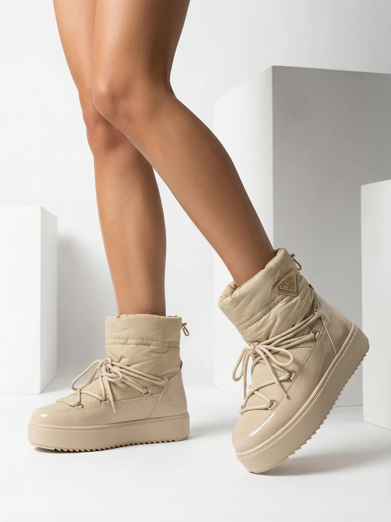 "Royalfashion" Moteriški auliniai batai "a'la" šviesiai rudi "Vevnose"