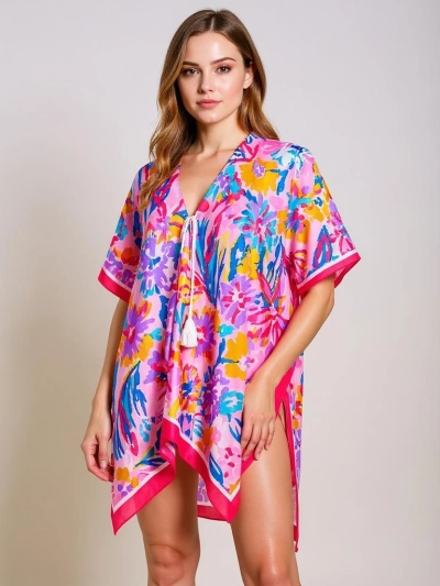 Pareo Selene Colore – wielokolorowa tunika Royalfashion z dekoltem w serek