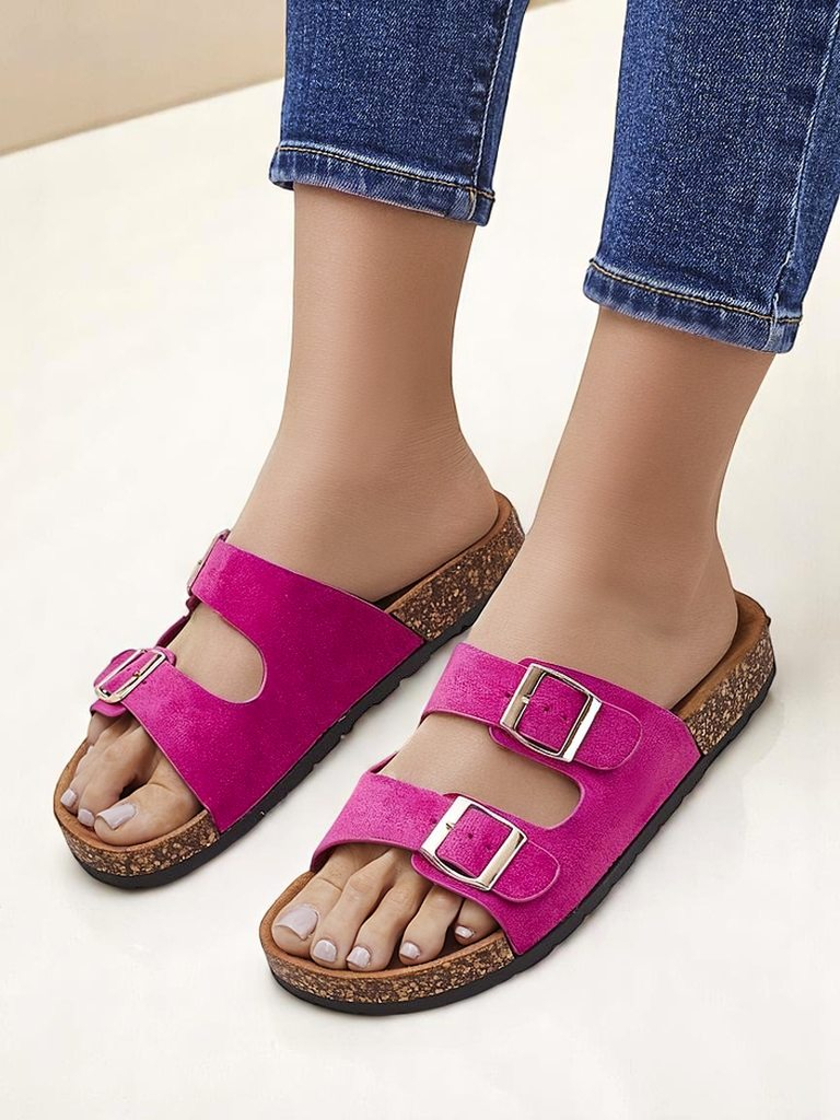 Royalfashion Moteriškos šlepetės su sagtimis Foumy