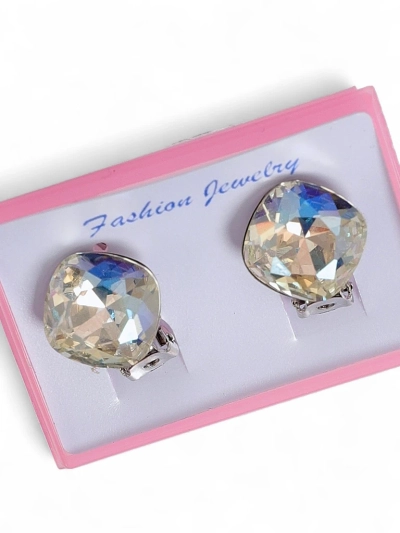 Royalfashion Клипсы серьги женские с кристаллом