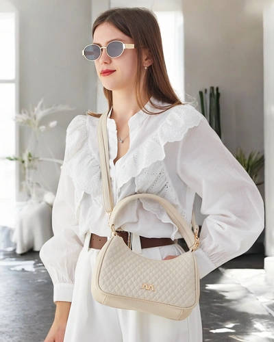 Royalfashion Elegantiška quilted mažų moterų rankinė, pagaminta iš ekologiškos odos