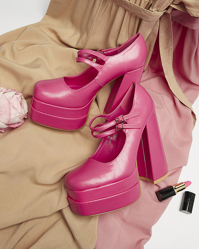 Fuksijos spalvos moteriški aukštakulniai Edisa - Avalynė