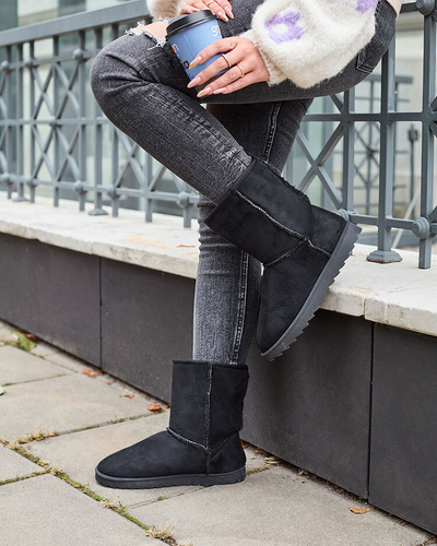 Royalfashion Черные сапоги a'la snow boots for women Leaner