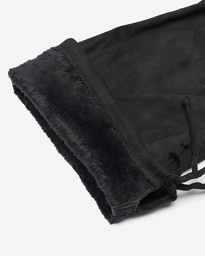 Черные женские сапоги на плоской подошве выше колена Meneii- Footwear