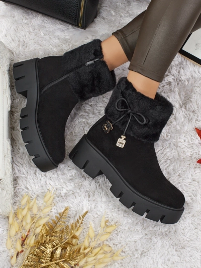 Aukštesni moteriški eko zomšos aulinukai su kailiuku Vernaya