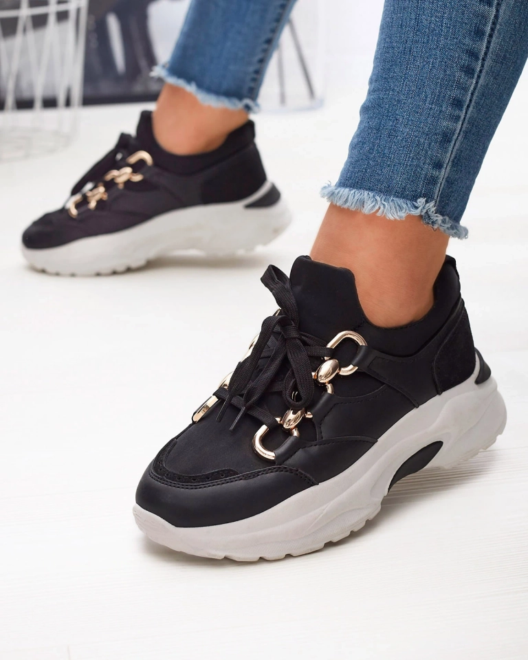 Черные женские спортивные туфли с цепями Nanoka - Обувь