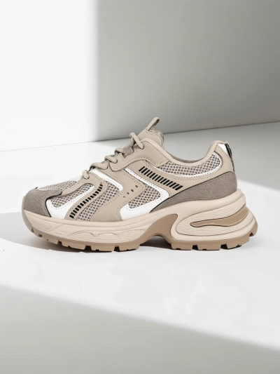 Женские кроссовки Aurelia Luna Royalfashion на шнуровке, цвет экрю